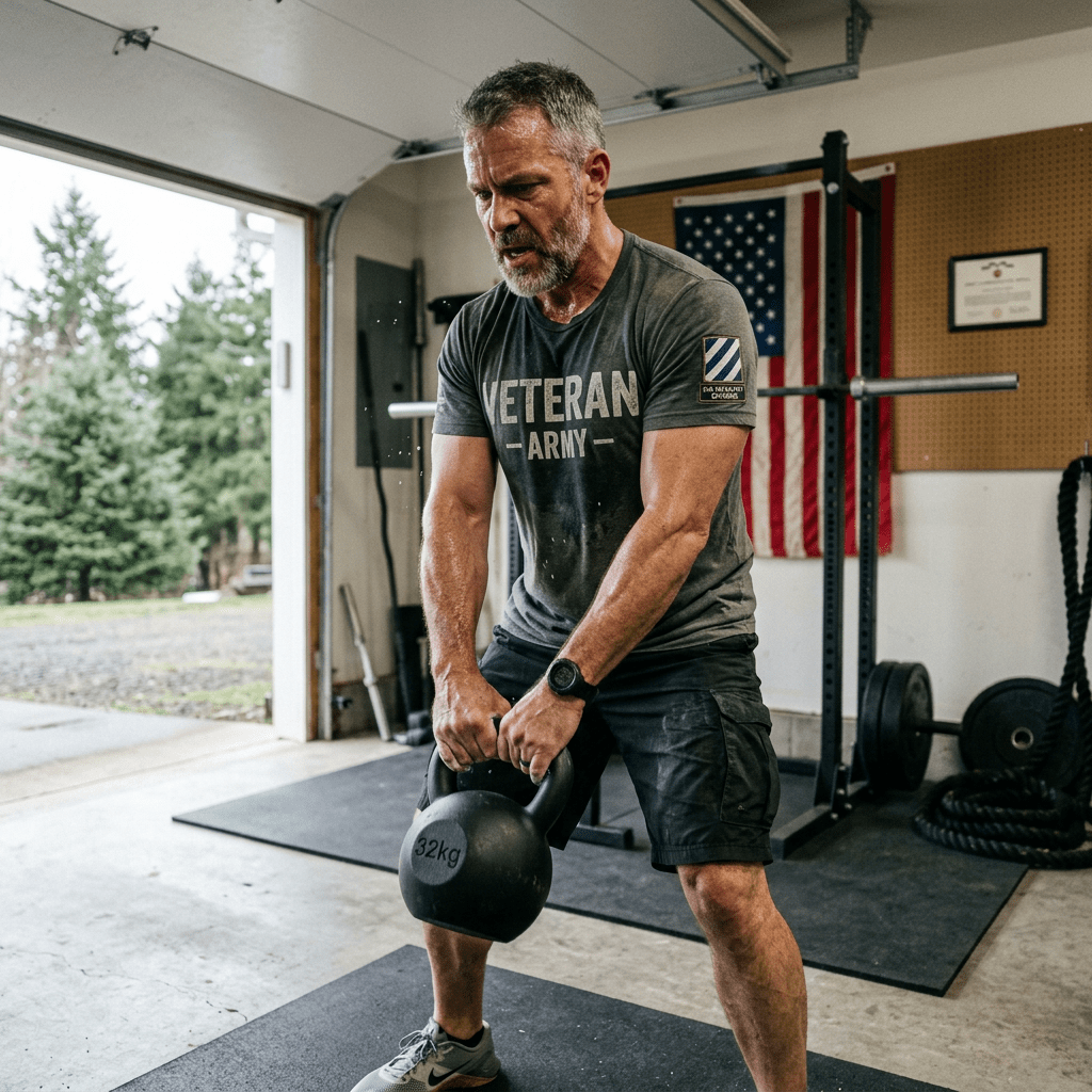 Veteran training intensely to reduce belly fat
